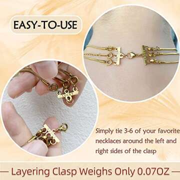 Qulltk Necklace Layering Clasps Gold and Silver Multi Strand Clasps,Necklace Connectors for Multiple...