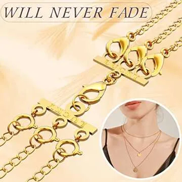 Qulltk Necklace Layering Clasps Gold and Silver Multi Strand Clasps,Necklace Connectors for Multiple Necklaces Seperator Clasps for Layered Look