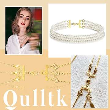 Qulltk Necklace Layering Clasps Gold and Silver Multi Strand Clasps,Necklace Connectors for Multiple Necklaces Seperator Clasps for Layered Look