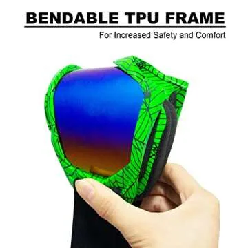 Dirt Bike Goggles Motorcycle Goggles ATV Goggles Motocross Riding Goggles UV400 OTG Offroad Goggle MX Helmet Racing Four Wheeler Goggles for Adults Men Women Youth Kids(Spider green frame+color lens)