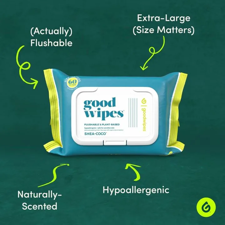 Eco-Friendly Flushable Plant-Based Adult Wipes