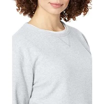 Hanes womens Ecosmart Crewneck Sweatshirt, Light Steel, Small US