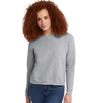 Hanes womens Ecosmart Crewneck Sweatshirt, Light Steel, Small US