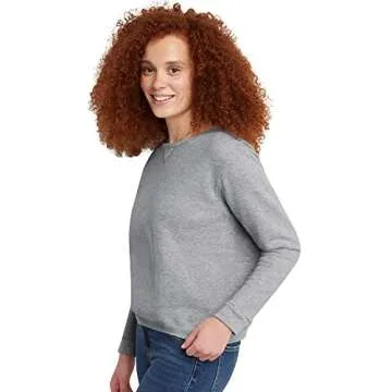 Hanes womens Ecosmart Crewneck Sweatshirt, Light Steel, Small US
