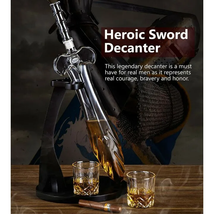 Heroic Sword Whiskey Decanter Set - 850ml