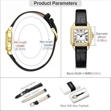 Elegant Szaikyri Classic Square Ladies Watch - Durable Design