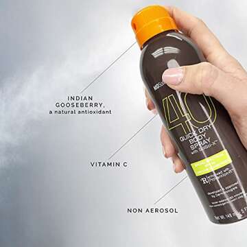 MDSolarSciences Quick Dry Body Spray SPF 40 NonGreasy FastDrying Sunscreen Provides 80 Minutes of WaterResistant Broad Spectrum Sun Protection, Black, 5 Fl Oz