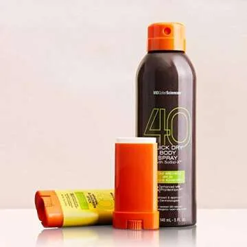 MDSolarSciences Quick Dry Body Spray SPF 40 NonGreasy FastDrying Sunscreen Provides 80 Minutes of WaterResistant Broad Spectrum Sun Protection, Black, 5 Fl Oz