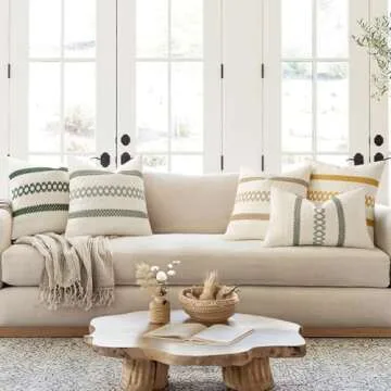 MIULEE Sage Green Boho Pillow Covers for Home Decor