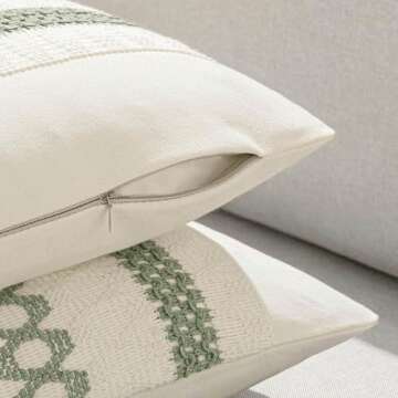 MIULEE Sage Green Boho Pillow Covers for Home Decor