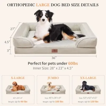 Orthopedic Waterproof Dog Bed for Large Breeds