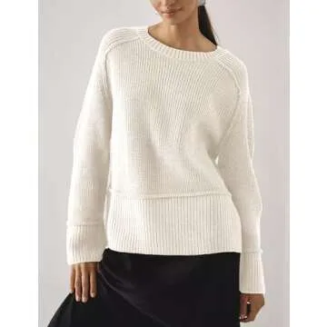 HYLLGUD Women's Cozy Oversized Pullover Sweater