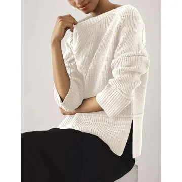 HYLLGUD Women's Cozy Oversized Pullover Sweater