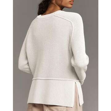 HYLLGUD Women's Cozy Oversized Pullover Sweater