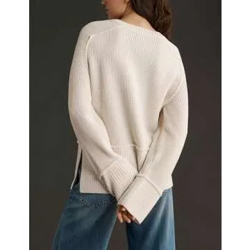 HYLLGUD Women's Cozy Oversized Pullover Sweater