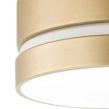 Globe Electric 60754 2-Light Flush Mount Ceiling Light, Soft Gold, Inner Frosted Shade, Ceiling Light Fixture, Light Fixtures Ceiling Mount, Bedroom Lights for Ceiling, Bulb Not Included