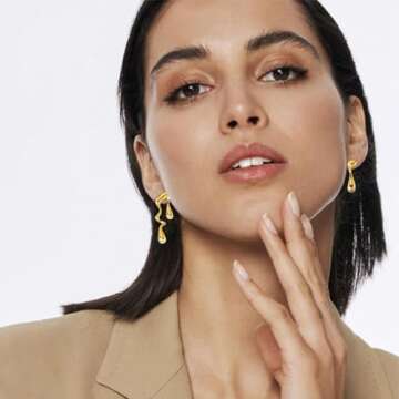 COARVXA 925 Sterling Silver Post Waterdrop Earrings Mismatched Earrings | Melting Liquid Asymmetrical Stainless Steel Drop Earrings | Dainty Waterdrop Melting Studs Jewelry Gifts for Women