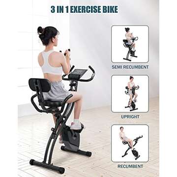 Compact Folding Stationary Exercise Bike for Home Workouts