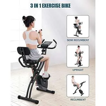 Compact Folding Stationary Exercise Bike for Home Workouts