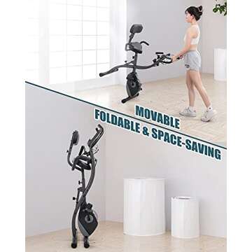 Compact Folding Stationary Exercise Bike for Home Workouts