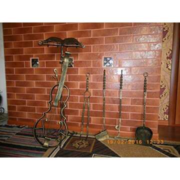 Elegant Violin Fireplace Tool Set for Unique Home Decor