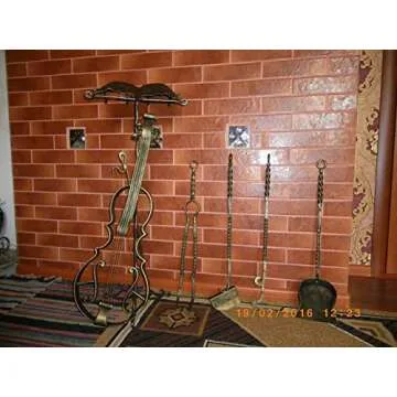 Elegant Violin Fireplace Tool Set for Unique Home Decor