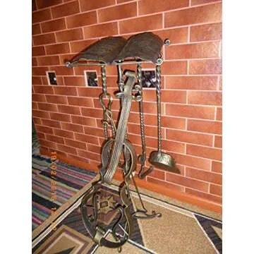 Elegant Violin Fireplace Tool Set for Unique Home Decor