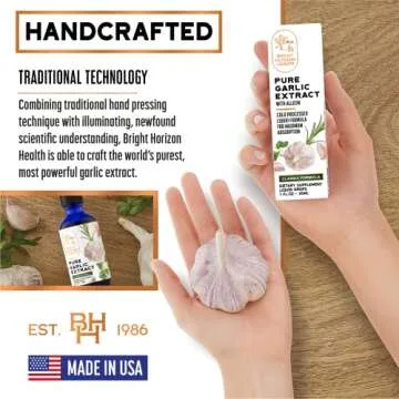 Pure Garlic Extract with Allicin Classic Formula Boost Immune Support Vegan Friendly Natural Supplement, Raw Organic Garlic in Liquid Form, Natural Superfood with Nutrients and Minerals 1 fl oz Bottle