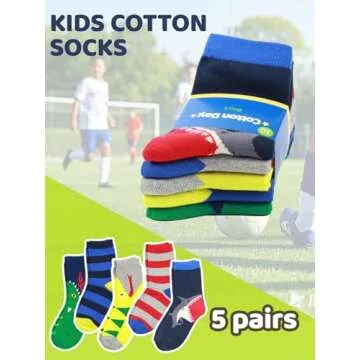 Fun Colorful Kids Socks - Shark Stripes & More!