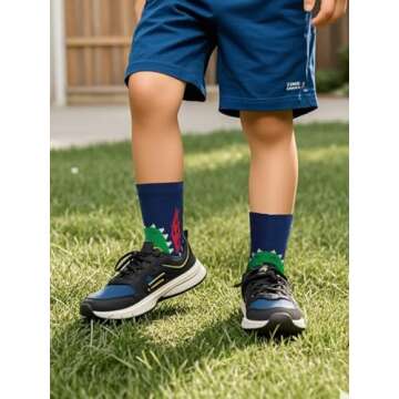 Fun Colorful Kids Socks - Shark Stripes & More!
