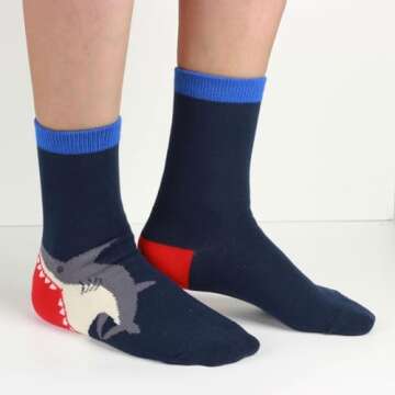Fun Colorful Kids Socks - Shark Stripes & More!