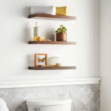 Rustic BAYKA Floating Wood Shelves - 22lbs Capacity