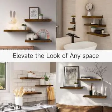 Rustic BAYKA Floating Wood Shelves - 22lbs Capacity