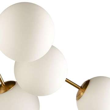 HOLKIRT Elegant Modern Globe Semi Flush Mount Ceiling Light, 8 Light Mid Century Sputnik Chandeliers Fixture