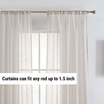Elegant HLC.ME Penelope Faux Linen Curtains for Your Home