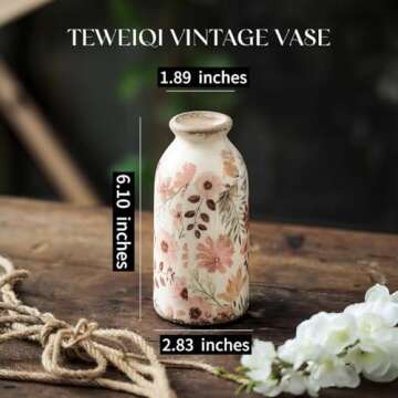 Vintage Floral Ceramic Vase Set for Home Decoration