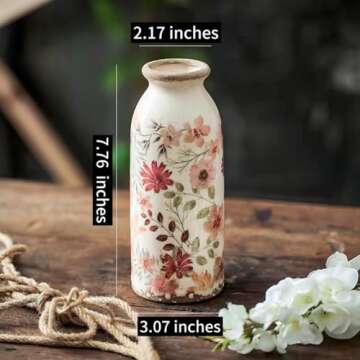 Vintage Floral Ceramic Vase Set for Home Decoration