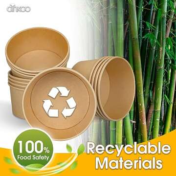 Ginkgo 90 Count 30 oz Extra Large Paper Bowls Leak Proof Disposable Hot Soup Bowls Bulk Large Salads Bowls, Heavy Duty Paper Bowls for Ice Cream, Hot Soup, Salad, Dessert, Cereals, Food