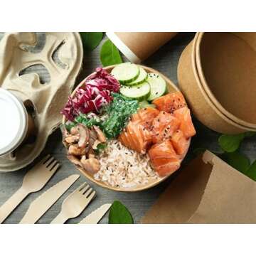 Ginkgo 90 Count 30 oz Extra Large Paper Bowls Leak Proof Disposable Hot Soup Bowls Bulk Large Salads Bowls, Heavy Duty Paper Bowls for Ice Cream, Hot Soup, Salad, Dessert, Cereals, Food