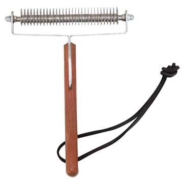 Mars Coat King Triple Wide Dematting Undercoat Grooming Rake Stripper Tool for Horses, Stainless Steel with Wooden Handle, Made in Germany, 30 Blade Heavy Coat