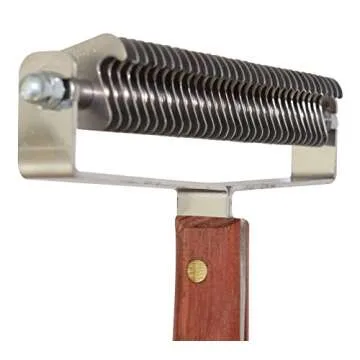 Mars Coat King Triple Wide Dematting Undercoat Grooming Rake Stripper Tool for Horses, Stainless Steel with Wooden Handle, Made in Germany, 30 Blade Heavy Coat