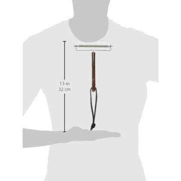 Mars Coat King Triple Wide Dematting Undercoat Grooming Rake Stripper Tool for Horses, Stainless Steel with Wooden Handle, Made in Germany, 30 Blade Heavy Coat