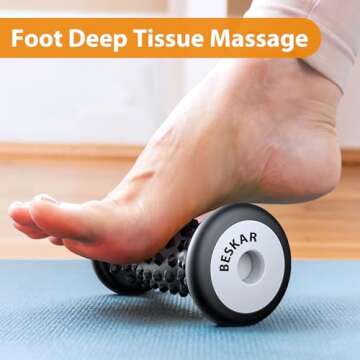 BESKAR Foot Massage Roller for Relief Plantar Fasciitis, Foot Reflexology Tool Pressure Point Massag...