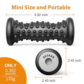 BESKAR Foot Massage Roller for Relief Plantar Fasciitis, Foot Reflexology Tool Pressure Point Massage Roller, Deep Tissue Massage for Relieving Feet