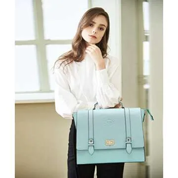 Laptop Briefcase for Women,15.6 Inch Work Tote Bag Trendy Computer Bag Business Satchel Purse with P...