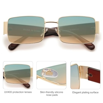 SOJOS Retro Rectangle Sunglasses for Men and Women