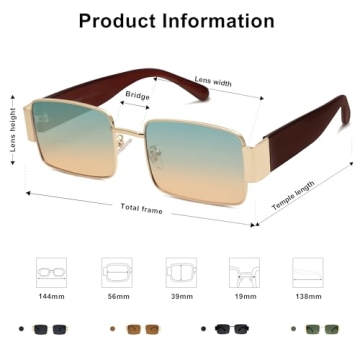 SOJOS Retro Rectangle Sunglasses for Men and Women