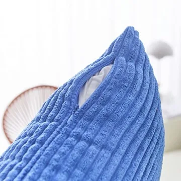 Soft Blue Velvet Corduroy Pillow Cover for Stylish Decor
