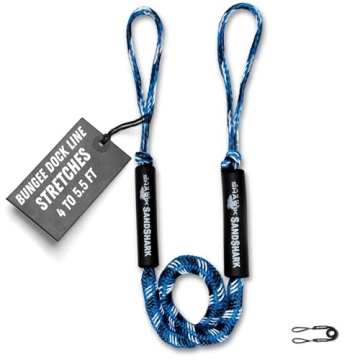 Sand Shark Premium Anchor Bungee Dock Line - Durable Shock-Absorbing Boat Accessory with Stainless S...