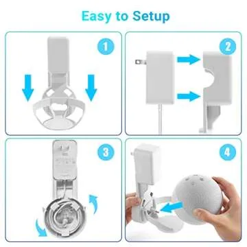 ZUOLACO Wall Mount Holder for Echo Dot 5th Generation, Outlet Hanger Stand for Echo Dot (5th & 4th Gen), Space-Saving Dot Accessories with Built-in Cable Management, Hide Messy Wires, White